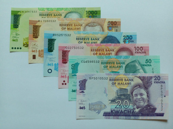 말라위 6종 지폐 세트