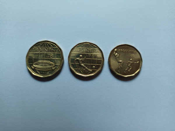 아르헨티나 월드컵기념 황동화 3종